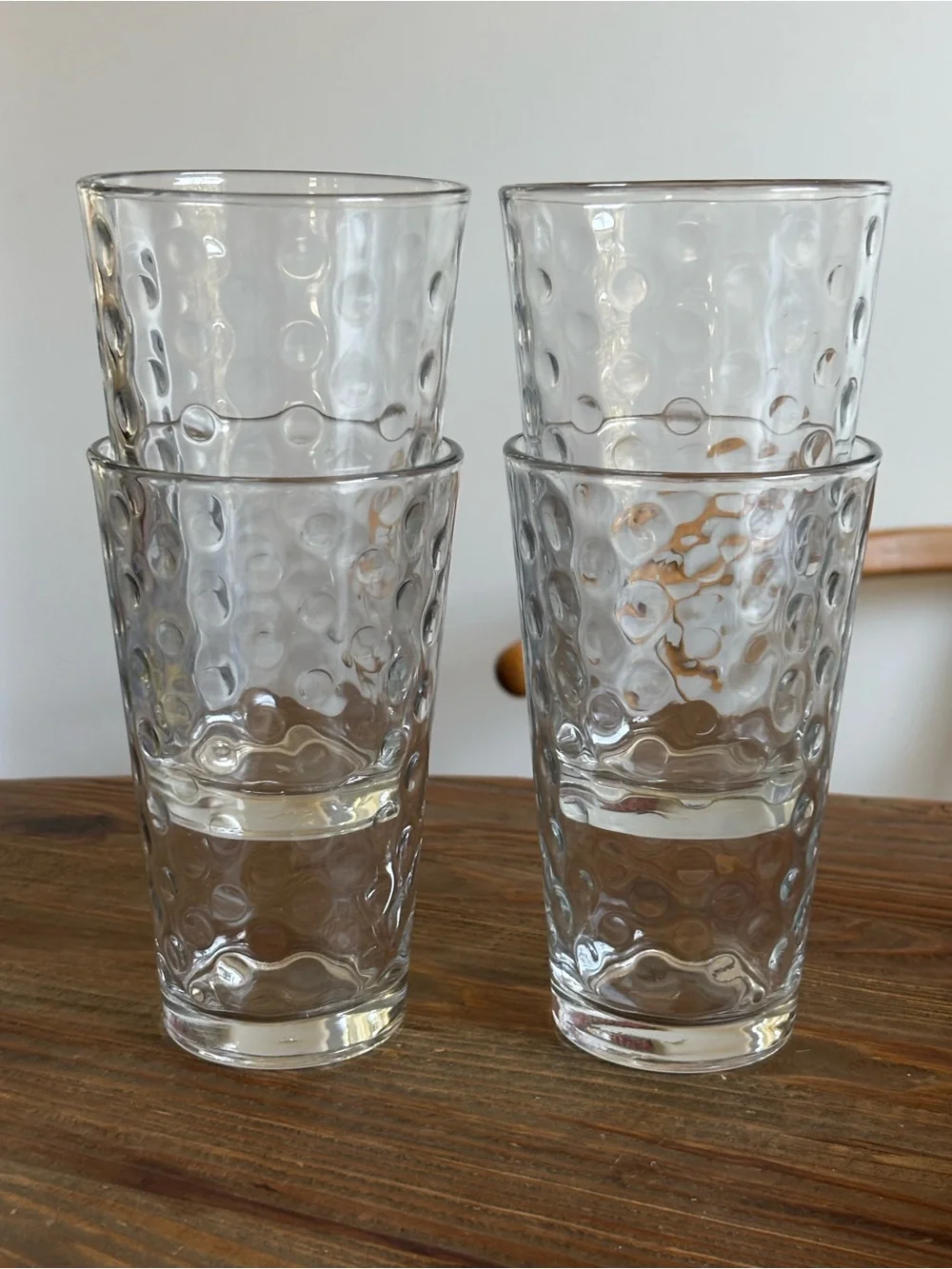 Clear Textured Glass Tumbler Set - 4 Pack